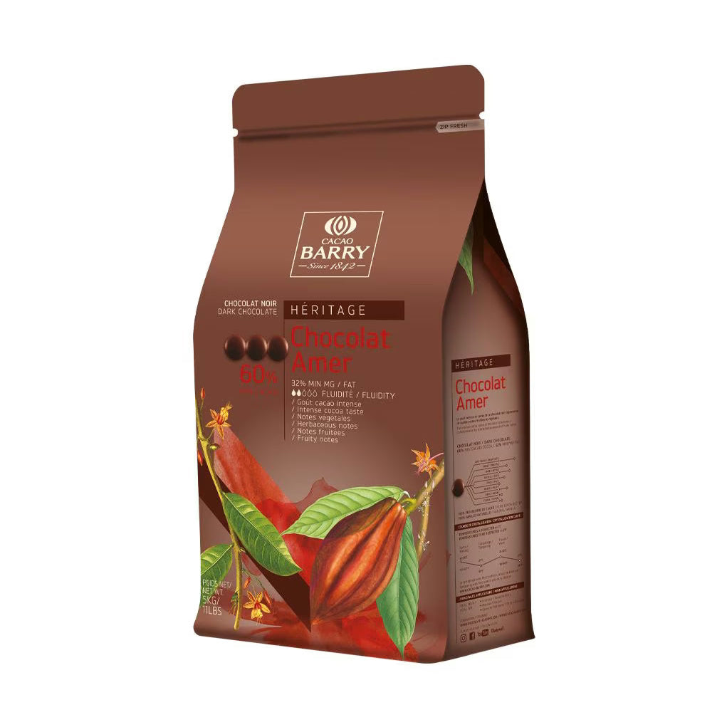 Cacao Barry Heritage 5kg dark chocolate bag botanical design