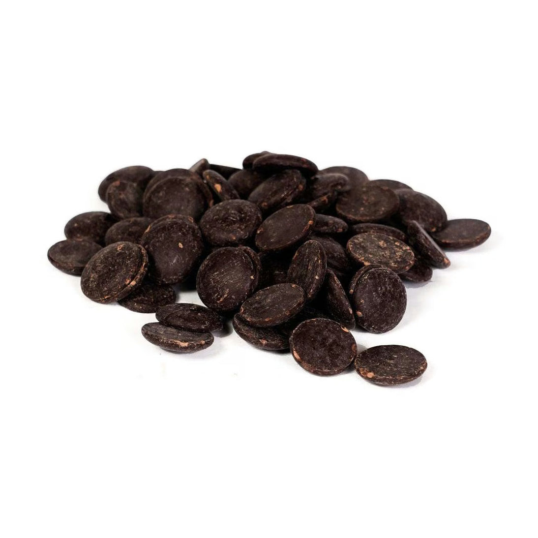 Cacao Barry dark chocolate couverture wafers 60% cocoa matte texture