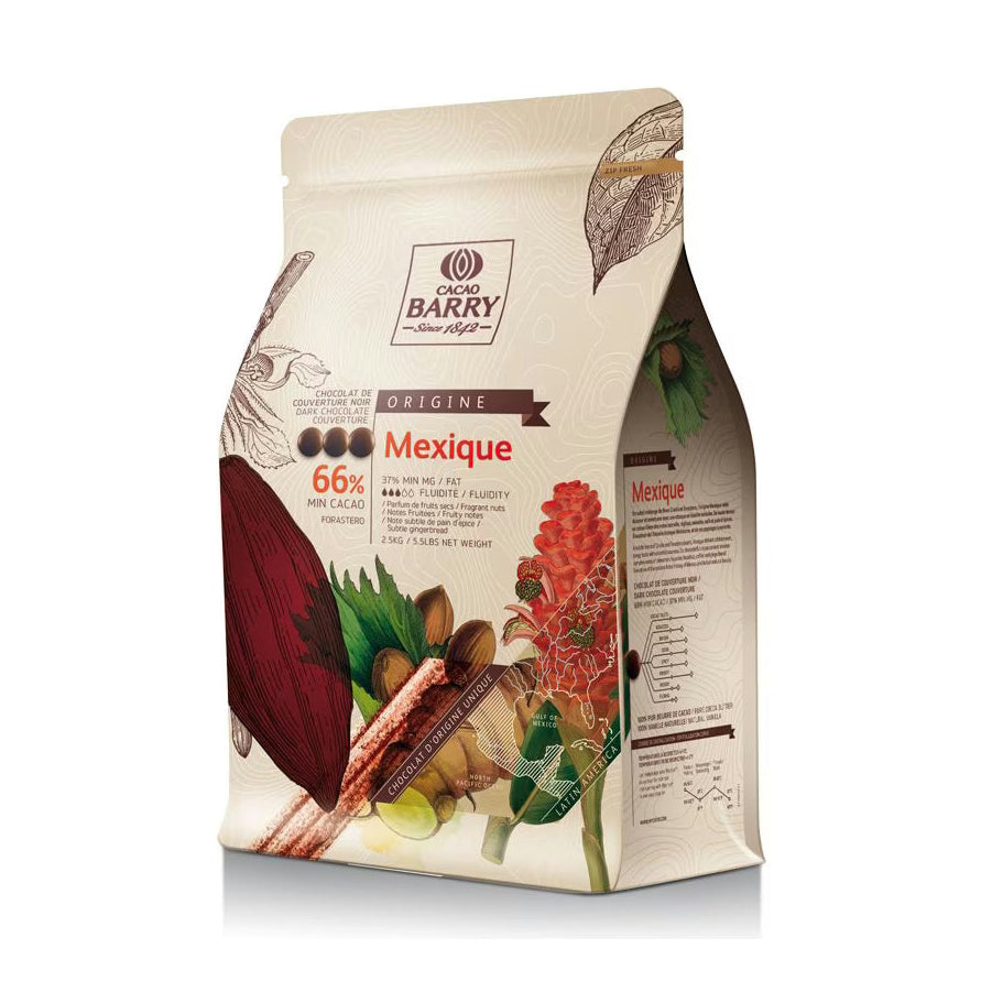 Cacao Barry Mexique 66% single origin dark chocolate couverture 2.5kg bag