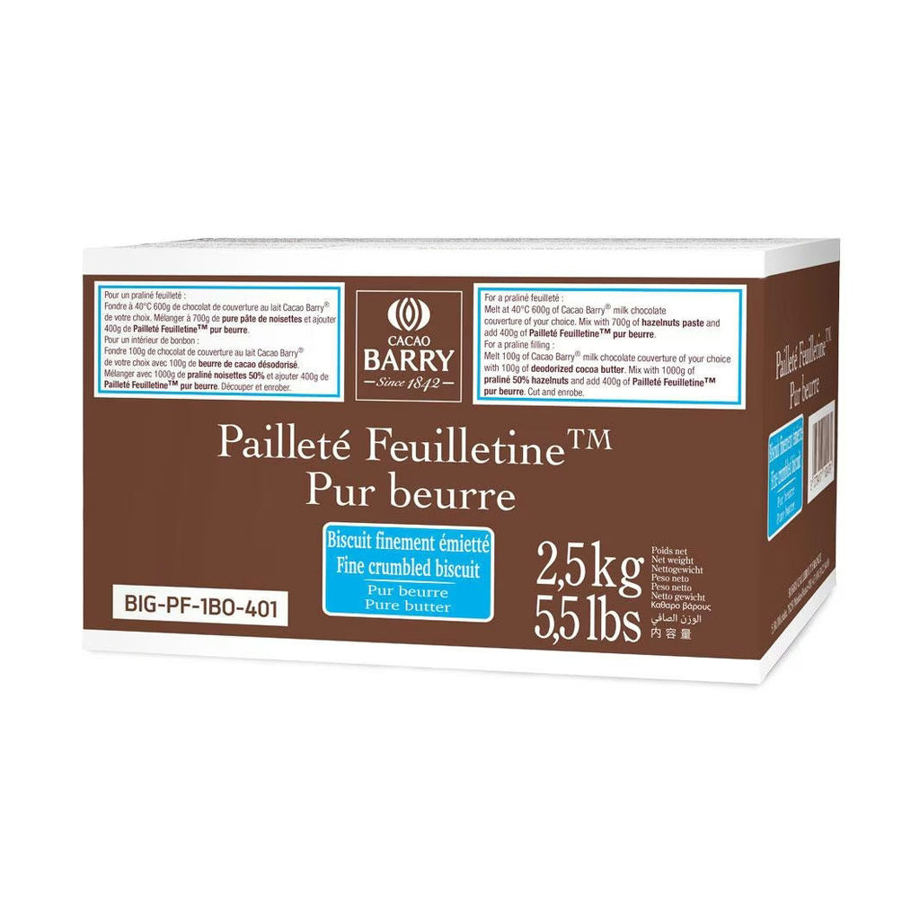 Cacao Barry Paillété Feuilletine 2.5kg box of pure butter wafer flakes for professional patisserie
