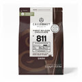 Callebaut 811 dark chocolate couverture 54.5% cocoa solids 2.5 kg bag with sustainable cocoa seal