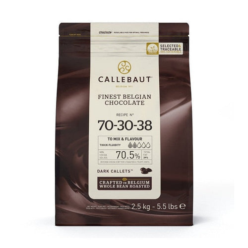 Callebaut 70-30-38 dark chocolate 70.5% cocoa solids resealable pouch