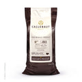 Callebaut L811 dark chocolate callets packaging showing 48.2% cocoa solids and Belgian craft