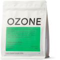 Ozone coffee package with text on a white background