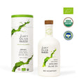 Juicy Olive Squeezed organic extra virgin olive oil 16.9 oz ceramic bottle with wooden cap and matching packaging box