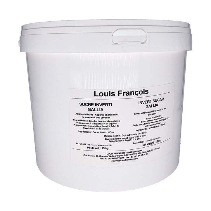 Louis François Inverted Sugar Gallia 15kg white bucket for professional baking