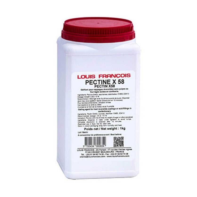 Louis Francois X58 Pectin 1kg white container red lid professional slow-set jam gelling agent