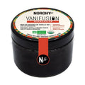 NOROHY Organic Madagascan Vanilla Bean Paste in matte black jar with USDA and EU organic certification labels