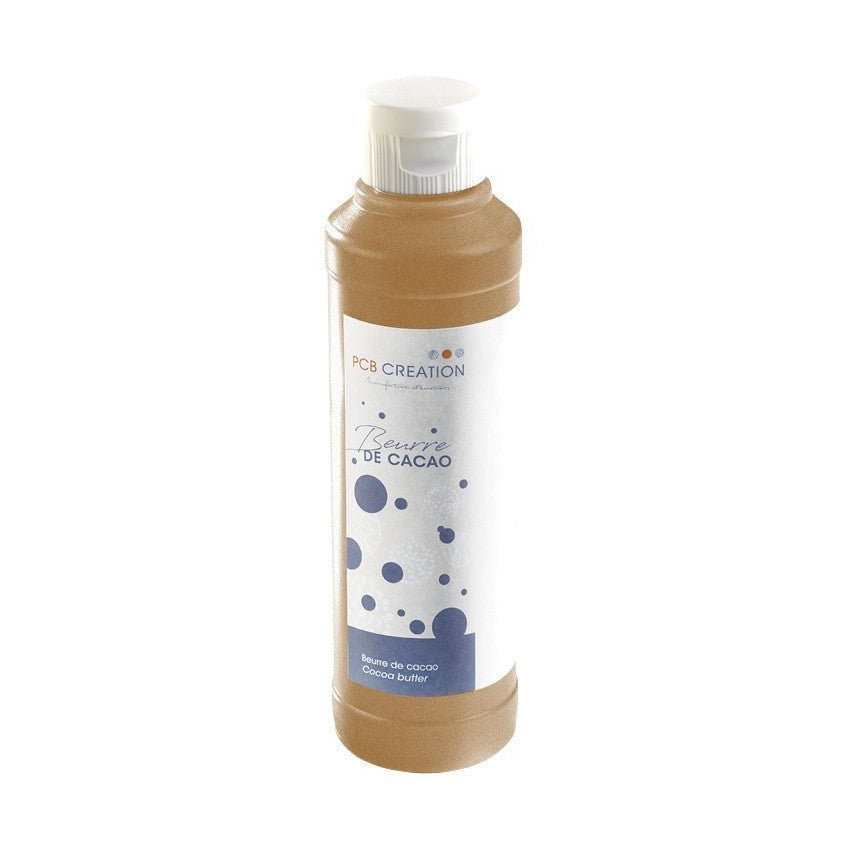 PCB Creation bronze cocoa butter in translucent bottle with warm metallic luster for chocolate decoration