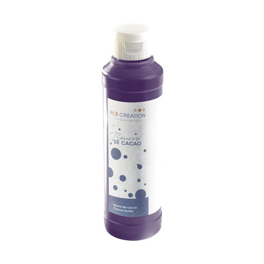 PCB Creation violet cocoa butter in jewel-toned purple bottle for chocolate decoration