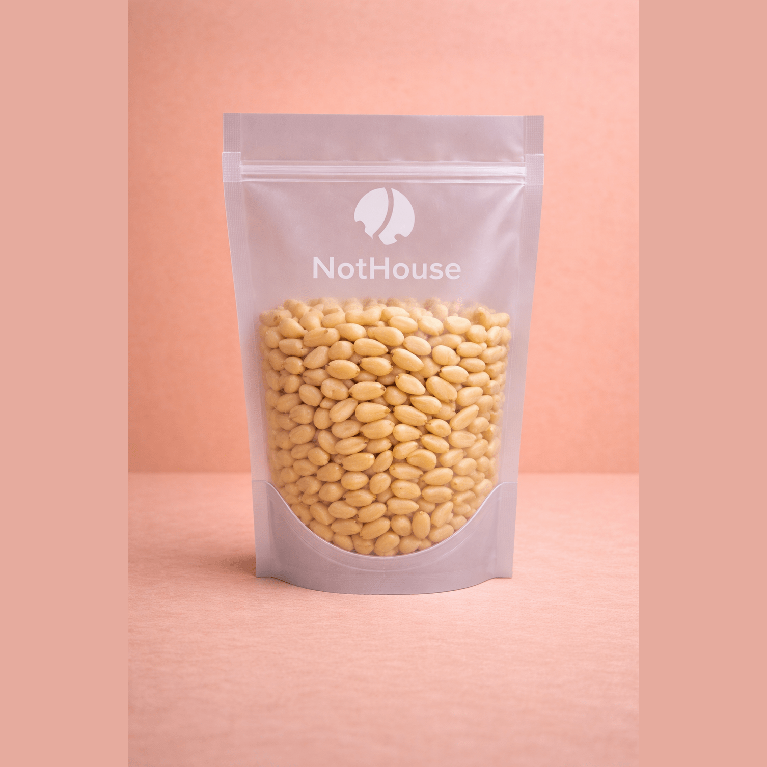 Nut House ivory pine nuts in resealable pouch showing creamy texture