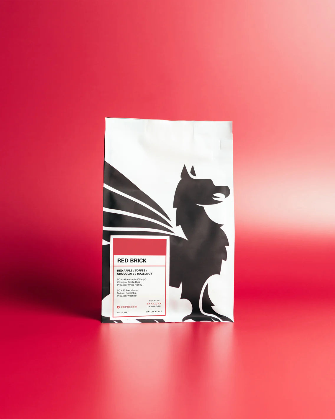 Product packaging with a horse silhouette on a red background