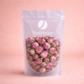 Nut House dried rose petals in resealable pouch with vibrant magenta buds and papery texture