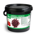 Sosa brand black bucket of deep red freeze-dried cherry pieces 2-10mm for baking garnish