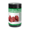 Sosa freeze dried whole strawberries in black container with deep red textured berries on label