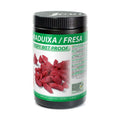 Sosa Wet Proof Strawberry Crispy red textured baking ingredient in black container