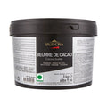 Valrhona Cocoa Butter 3kg matte black tub with gold logo and vegetarian label