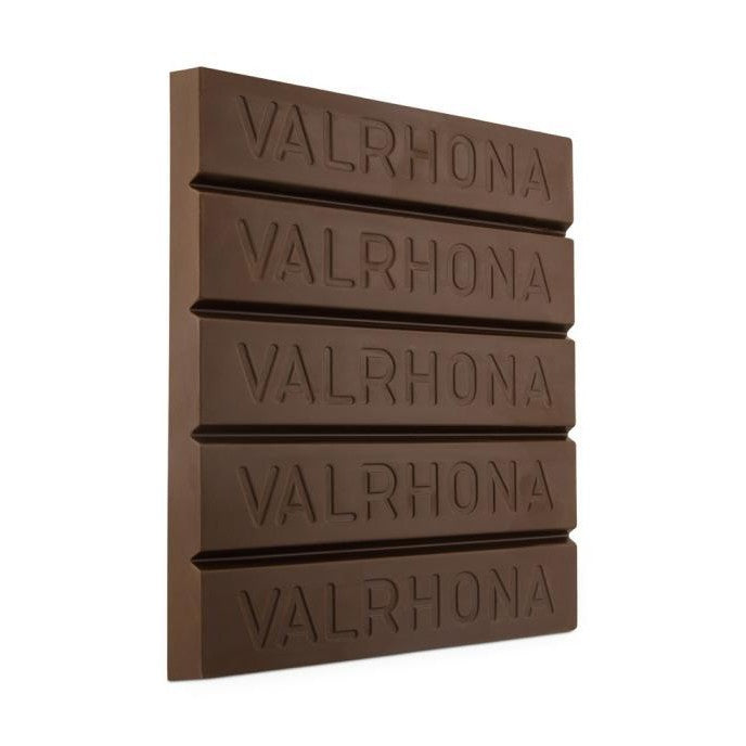 Valrhona Xocoline 65% dark chocolate block with scored segments and matte finish