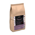 Valrhona Tainori 64% dark chocolate couverture in beige 3kg pouch with purple botanical label