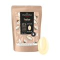 Valrhona Ivoire 35% white chocolate pouch with cocoa pod design and single pale cream disc