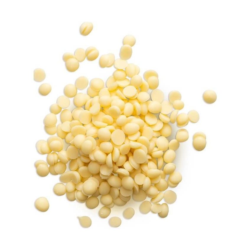 Veliche pale yellow cocoa butter wafers smooth texture for chocolate tempering