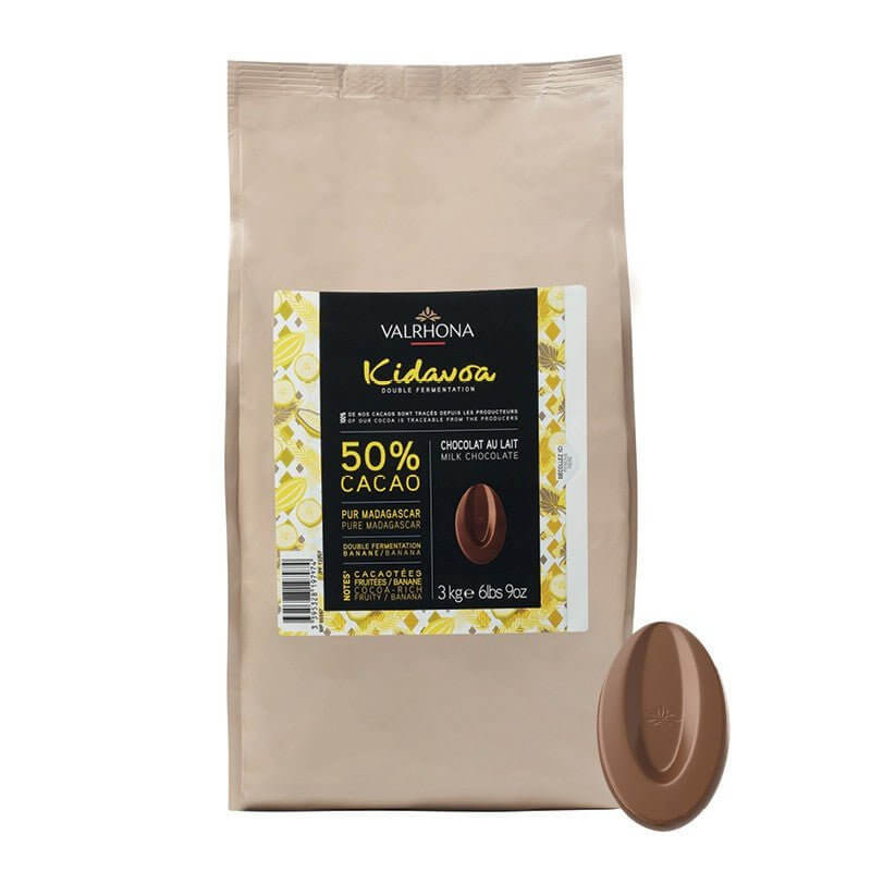 Valrhona Double Fermented Milk Chocolate Couverture Kidavoa 50% With Banana - Nut House