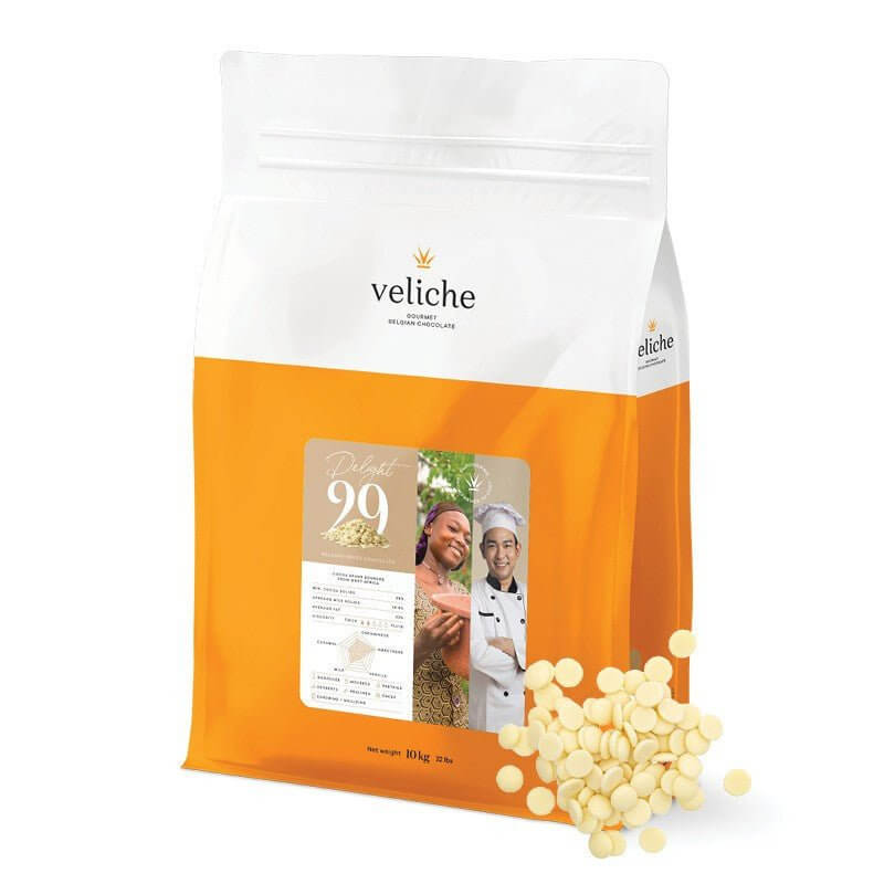 Veliche Belgian White Chocolate Drops Delight 29% - Nut House